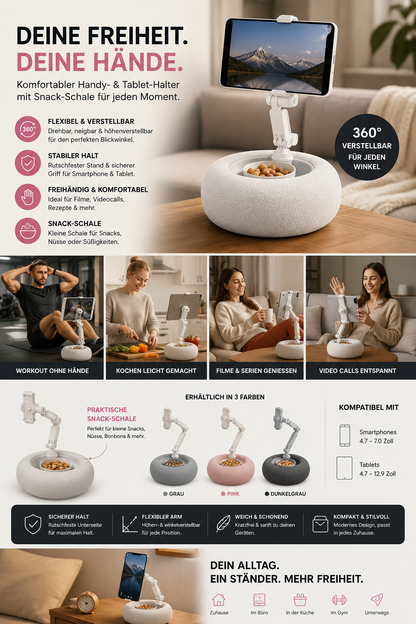 Handyhalter mit Snack-Ablage